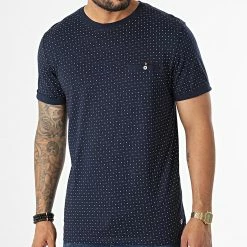 Meilleure affaire ⭐ Tee 👚 Shirt Blubillion Bleu Marine Blanc de Jack And Jones ✔️