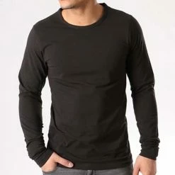 Meilleur prix 😉 Tee 👚 Shirt Manches Longues O Neck Noir de Jack And Jones 🔥