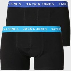 Meilleure vente 👏 Lot De 2 Boxers Rich Noir Bleu Clair Bleu Marine de Jack And Jones 😍