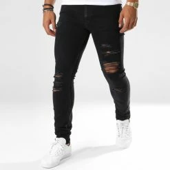 Meilleure affaire 😉 Jean Skinny Troué Liam Original Noir de Jack And Jones 😍