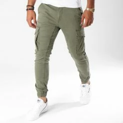 Nouveau 🌟 Pantalon Cargo Slim Fit Paul Flake Vert Kaki de Jack And Jones 😀