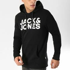 Nouveau 🥰 Sweat Capuche Corp Logo Noir de Jack And Jones 🥰