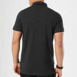 Tout neuf 🌟 Polo Manches Courtes Paulos Gris Anthracite Noir de Jack And Jones 😉 -Jack And Jones Soldes jack and jones 171741 12136668 DARK GREY MEL 20190215T164032 05