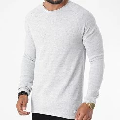 Offres 😉 Sweat Crewneck Hill Gris Clair Chiné de Jack And Jones ⌛