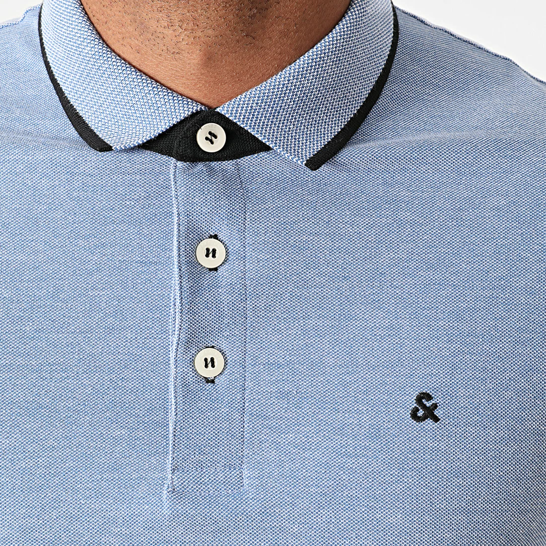 Tout neuf 🔔 Polo Manches Courtes Paulos Bleu Clair Chiné de Jack And Jones 😍 2 Tout neuf 🔔 Polo Manches Courtes Paulos Bleu Clair Chiné de Jack And Jones 😍 – Image 2