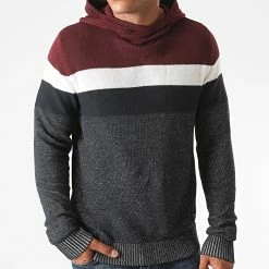 Meilleure vente ⌛ Pull Capuche Wesley Bleu Marine Bordeaux de Jack And Jones 🔔 -Jack And Jones Soldes jack and jones 230374 12173740 PORT ROYALE 20200831T141040 03
