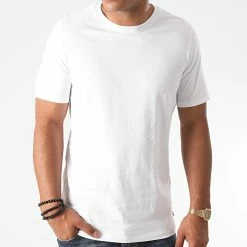 Budget 🌟 Tee 👚 Shirt Organic Basic Blanc de Jack And Jones 👏 -Jack And Jones Soldes jack and jones 230399 12156101 WHITE 20200831T141256 03