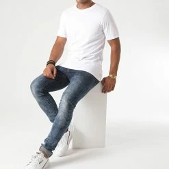 Budget 🌟 Tee 👚 Shirt Organic Basic Blanc de Jack And Jones 👏 -Jack And Jones Soldes jack and jones 230399 12156101 WHITE 20200831T141258 04