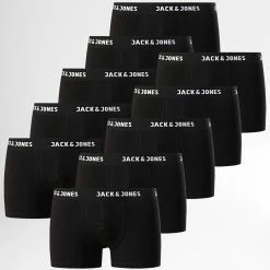 Coupon ⭐ Lot De 10 Boxers Solid Trunks Noir de Jack And Jones 👍