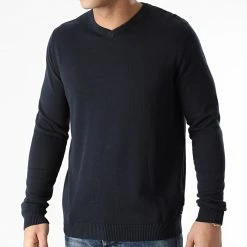 Le moins cher 👏 Sweat Col V Basic Bleu Marine de Jack And Jones 🔥 -Jack And Jones Soldes jack and jones 243600 12137194 NAVY BLAZER 20201203T144506 03