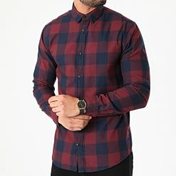 Budget ❤️ Chemise Manches Longues Gingham Carreaux Bordeaux de Jack And Jones 😉 -Jack And Jones Soldes jack and jones 244119 12181602 PORT ROYALE 20201215T092848 03