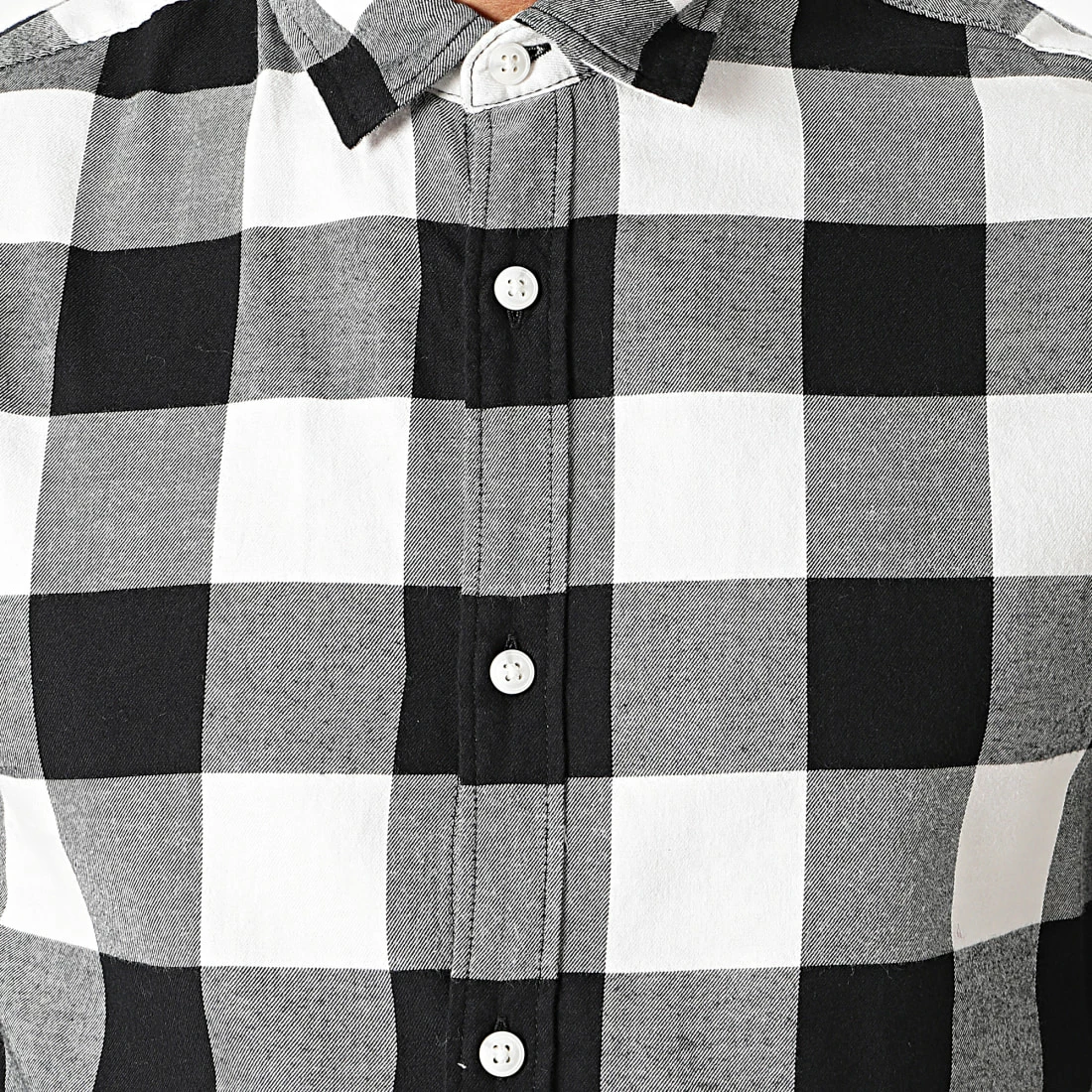 Bon marché ✨ Chemise Manches Longues Gingham Carreaux Blanc Noir de Jack And Jones 💯 2 Bon marché ✨ Chemise Manches Longues Gingham Carreaux Blanc Noir de Jack And Jones 💯 – Image 2