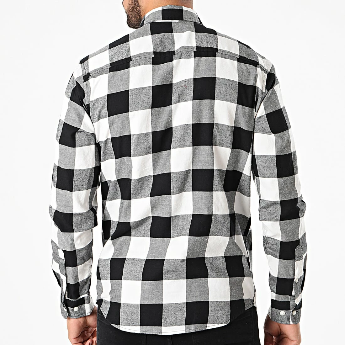 Bon marché ✨ Chemise Manches Longues Gingham Carreaux Blanc Noir de Jack And Jones 💯 4 Bon marché ✨ Chemise Manches Longues Gingham Carreaux Blanc Noir de Jack And Jones 💯 – Image 4