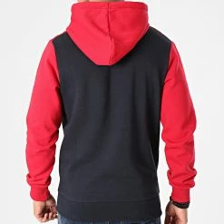Offres 👏 Sweat Capuche Logo Blocking Bleu Marine Blanc Rouge de Jack And Jones 🥰 -Jack And Jones Soldes jack and jones 245311 12172344 TANGO RED 20201230T143722 04