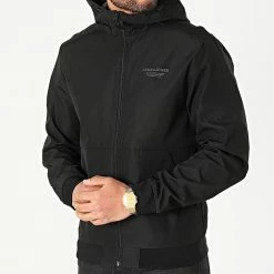 Budget 😍 Veste Zippée Capuche Eseam Noir de Jack And Jones ❤️ -Jack And Jones Soldes jack and jones 248426 12182243 BLACK 20210126T152919 03