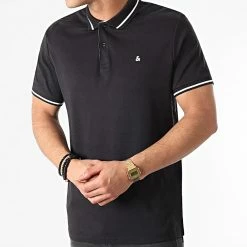 Remise 🛒 Polo Manches Courtes Jersey 12180891 Noir de Jack And Jones 👏 -Jack And Jones Soldes jack and jones 250694 12180891 BLACK 20210210T121728 03