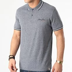 Acheter 💯 Polo Manches Courtes Tons Bleu Marine Chiné de Jack And Jones 🔥