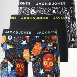 Budget 😍 Lot De 3 Boxers Sugar Skull 12185485 Noir de Jack And Jones 🛒