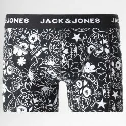 Budget 😍 Lot De 3 Boxers Sugar Skull 12185485 Noir de Jack And Jones 🛒 -Jack And Jones Soldes jack and jones 255174 12185485 BLACK BLACK BI 20210310T085437 04