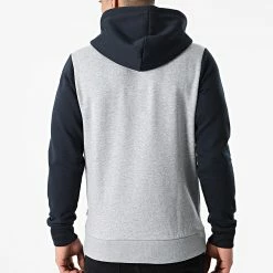 Meilleure affaire 👏 Sweat Capuche Logo Blocking Bleu Marine Gris Chiné Blanc de Jack And Jones ⭐ -Jack And Jones Soldes jack and jones 256454 12172344 NAVY BLAZER 20210316T162734 04