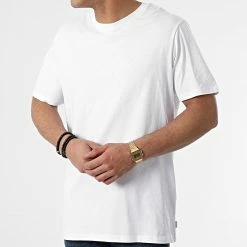 Bon marché 😍 Lot De 2 Tee 👚 Shirts Basic Blanc de Jack And Jones 🛒 -Jack And Jones Soldes jack and jones 257420 12133913 WHITE 20210317T161844 03