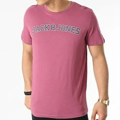 Nouveau 🌟 Tee 👕 Shirt Choll Rose Foncé de Jack And Jones 🥰 -Jack And Jones Soldes jack and jones 258821 12186317 HAWTHORN ROSE 20210326T154247 03