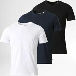 Les meilleures critiques de 🎁 Lot de 3 Tee 👕 Shirts Basic Organic Bleu Marine Blanc Noir de Jack And Jones 🧨