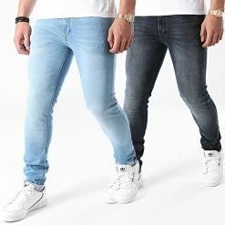 Coupon ✔️ Lot De 2 👖 Jeans Skinny Liam Original Bleu Denim de Jack And Jones 😉