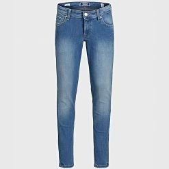 Promo ⭐ Jean Skinny Enfant Liam 12169898 Bleu Wash de Jack And Jones 🥰