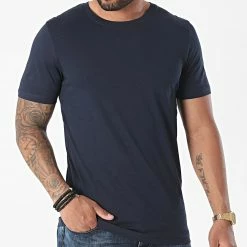 Tout neuf ✨ Tee 👕 Shirt Organic Basic Bleu Marine de Jack And Jones ⌛ -Jack And Jones Soldes jack and jones 263726 12156101 NAVY BLAZER 20210428T163255 03