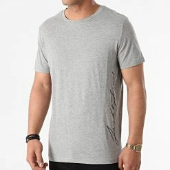 Vente flash 💯 Tee 👕 Shirt Sunny Place Gris Chiné de Jack And Jones 🎁