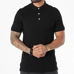 Tout neuf ✨ Polo Manches Courtes Paulos Noir de Jack And Jones 🌟 -Jack And Jones Soldes jack and jones 267018 12136668 BLACK TONAL BLAC 20210528T145401 03