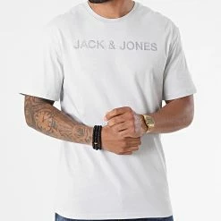Acheter 😀 Tee 👚 Shirt Brodi Gris Clair de Jack And Jones 💯 -Jack And Jones Soldes jack and jones 267091 12190039 GLACIER GY 20210528T141052 03
