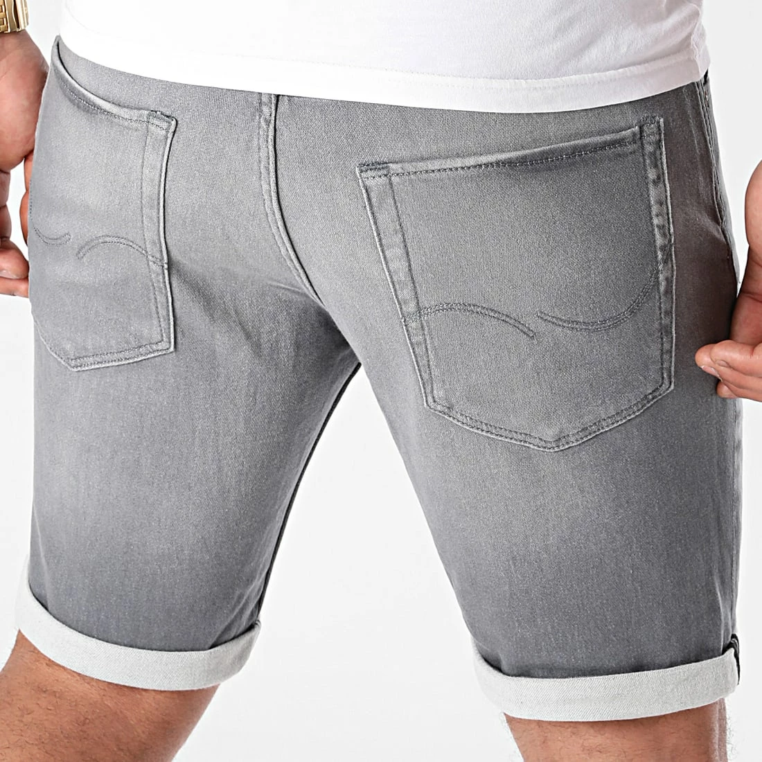 Coupon ⌛ Short Jean Slim Rick Icon Gris de Jack And Jones 🛒 4 Coupon ⌛ Short Jean Slim Rick Icon Gris de Jack And Jones 🛒 – Image 4