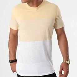 Sortie 🤩 Tee 👕 Shirt Laguna Strife Jaune Gris Chiné Blanc de Jack And Jones 🤩 -Jack And Jones Soldes jack and jones 267319 12188227 SAHARA SUN 20210615T144853 03