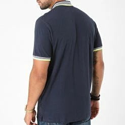 Acheter 🛒 Polo Manches Courtes Neon Paulos Bleu Marine de Jack And Jones 🎉 -Jack And Jones Soldes jack and jones 271341 12192910 20NAVY BLAZER SOLID 20210628T152343 04