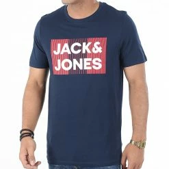 Meilleure affaire 🔔 Tee 👚 Shirt Corp Logo Bleu Marine de Jack And Jones ❤️