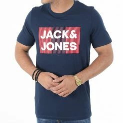 Meilleure affaire 🔔 Tee 👚 Shirt Corp Logo Bleu Marine de Jack And Jones ❤️ -Jack And Jones Soldes jack and jones 271924 12151955 NAVY BLAZER PLAY 20210701T162916 03