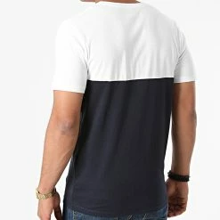 Meilleure vente 💯 Tee 👕 Shirt Urban Blocking Bleu Marine Blanc de Jack And Jones 🔔 -Jack And Jones Soldes jack and jones 273222 12190452 WHITE RED DAHLIA 20210709T160311 04