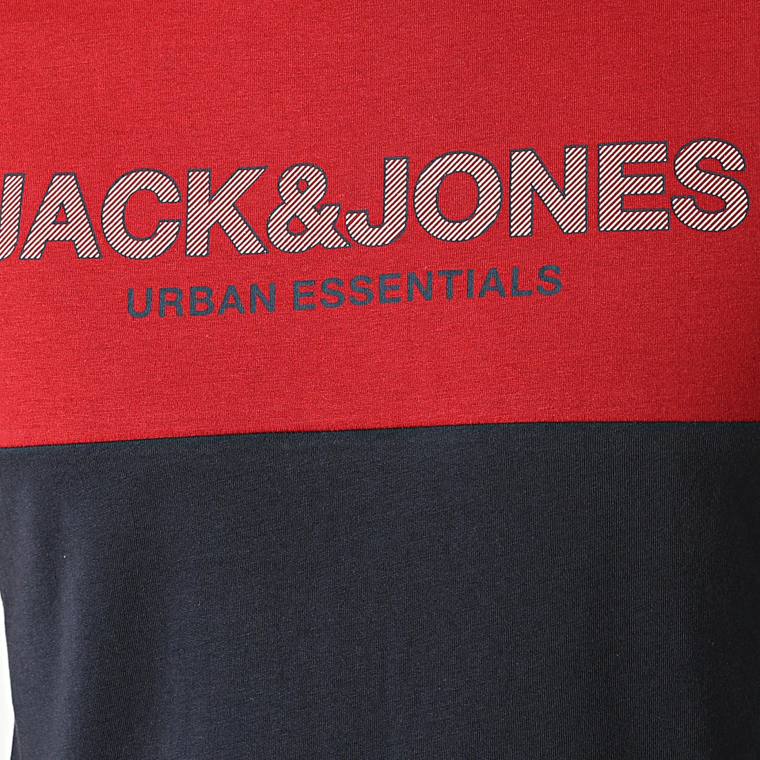 Promo ✔️ Tee 👕 Shirt Urban Blocking Bleu Marine Rouge de Jack And Jones 😍 2 Promo ✔️ Tee 👕 Shirt Urban Blocking Bleu Marine Rouge de Jack And Jones 😍 – Image 2