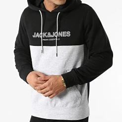 Offres 👏 Sweat Capuche Urban Blocking Noir Gris Chiné de Jack And Jones 🎉 6 Offres 👏 Sweat Capuche Urban Blocking Noir Gris Chiné de Jack And Jones 🎉 -Jack And Jones Soldes jack and jones 273761 12190441 BLACK WHITE GRIF 20210720T135306 03