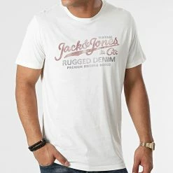 Promo 😉 Tee 👚 Shirt Booster Beige de Jack And Jones 🧨
