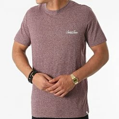 Meilleur prix 🎉 Tee 👚 Shirt Tons Bordeaux Chiné de Jack And Jones ✨ -Jack And Jones Soldes jack and jones 276368 12186758 CATAWBA GRAPE 20210729T161002 03