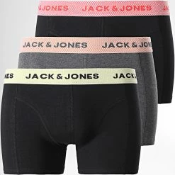 Sortie 🎁 Lot De 3 Boxers Timo 12194265 Noir de Jack And Jones ⌛