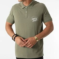 Grosses soldes 🧨 Polo Manches Courtes Kimbel Vert Kaki de Jack And Jones 🔥 -Jack And Jones Soldes jack and jones 276816 12195819 DUSTY OLIVE 20210729T160637 03