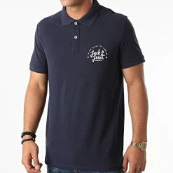 Meilleure affaire 🥰 Polo Manches Courtes Kimbel Bleu Marine de Jack And Jones 😉