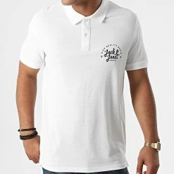 Nouveau 🔔 Polo Manches Courtes Kimbel Blanc de Jack And Jones ⌛ 6 Nouveau 🔔 Polo Manches Courtes Kimbel Blanc de Jack And Jones ⌛ -Jack And Jones Soldes jack and jones 276841 12195819 WHITE 20210730T150058 03