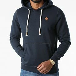 Remise 🎉 Sweat Capuche Tons Bleu Marine de Jack And Jones 🥰