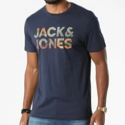 Acheter 👏 Tee 👕 Shirt Soldier Logo Bleu Marine de Jack And Jones 😍