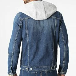 De gros 🧨 Veste Jean A Capuche Alvin Bleu Denim Gris Chiné de Jack And Jones 😉 -Jack And Jones Soldes jack and jones 278116 12183593 BLUE DENIM 20210820T140200 04
